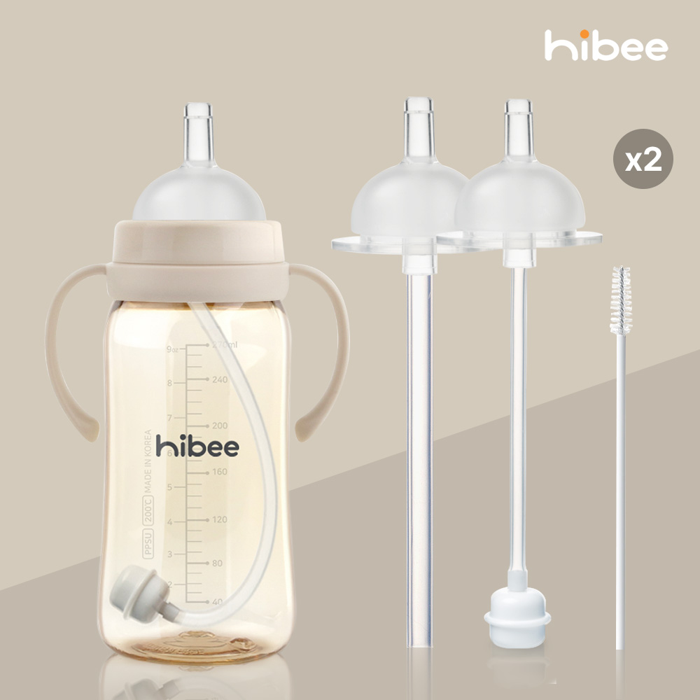 [하이비] 1단계 혼합형 젖병빨대 2P 더블하트 모윰 호환 100%국내제조 - 상품 이미지