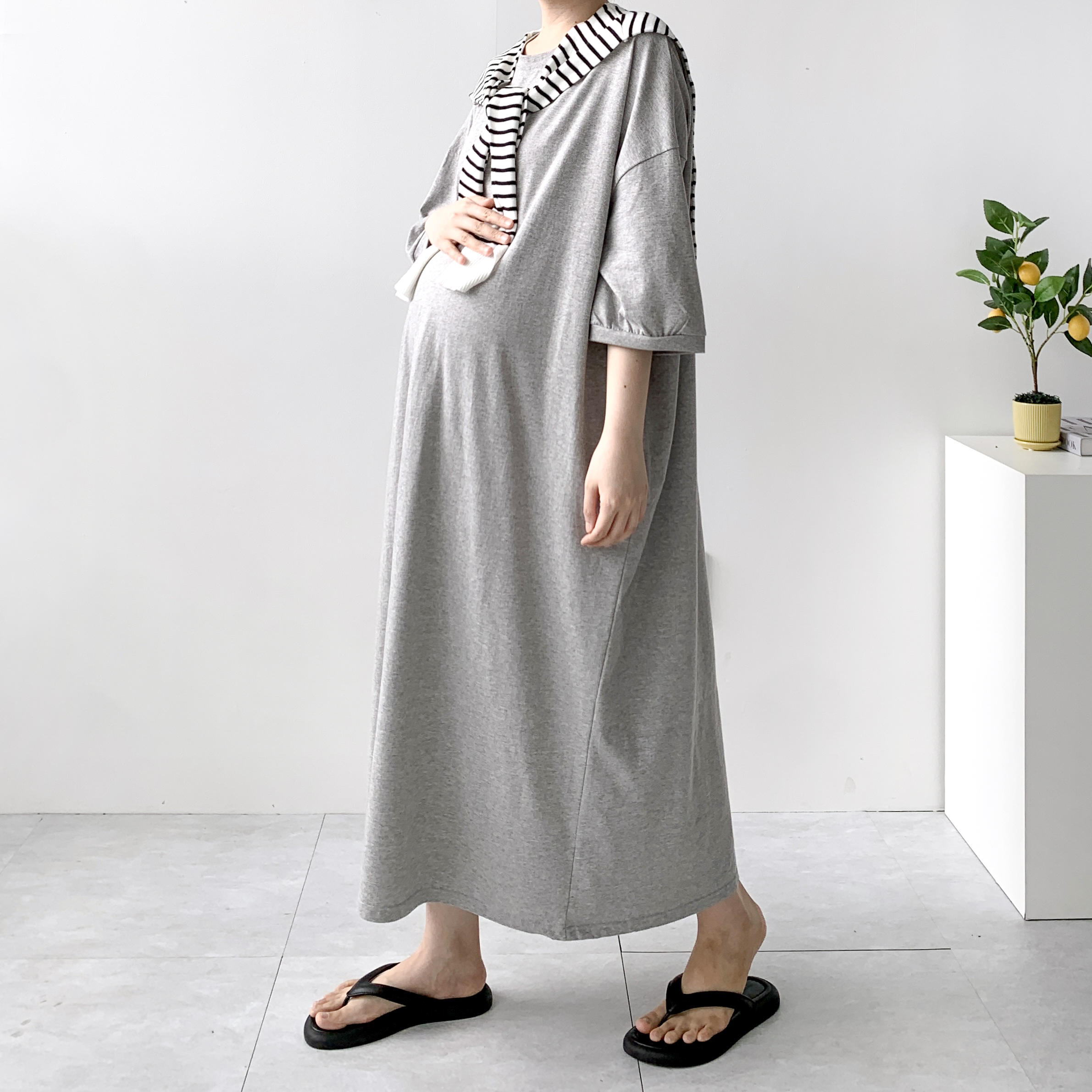 맨투맨원피스 코튼 오버핏원피스 88사이즈원피스 - 상세 이미지 4