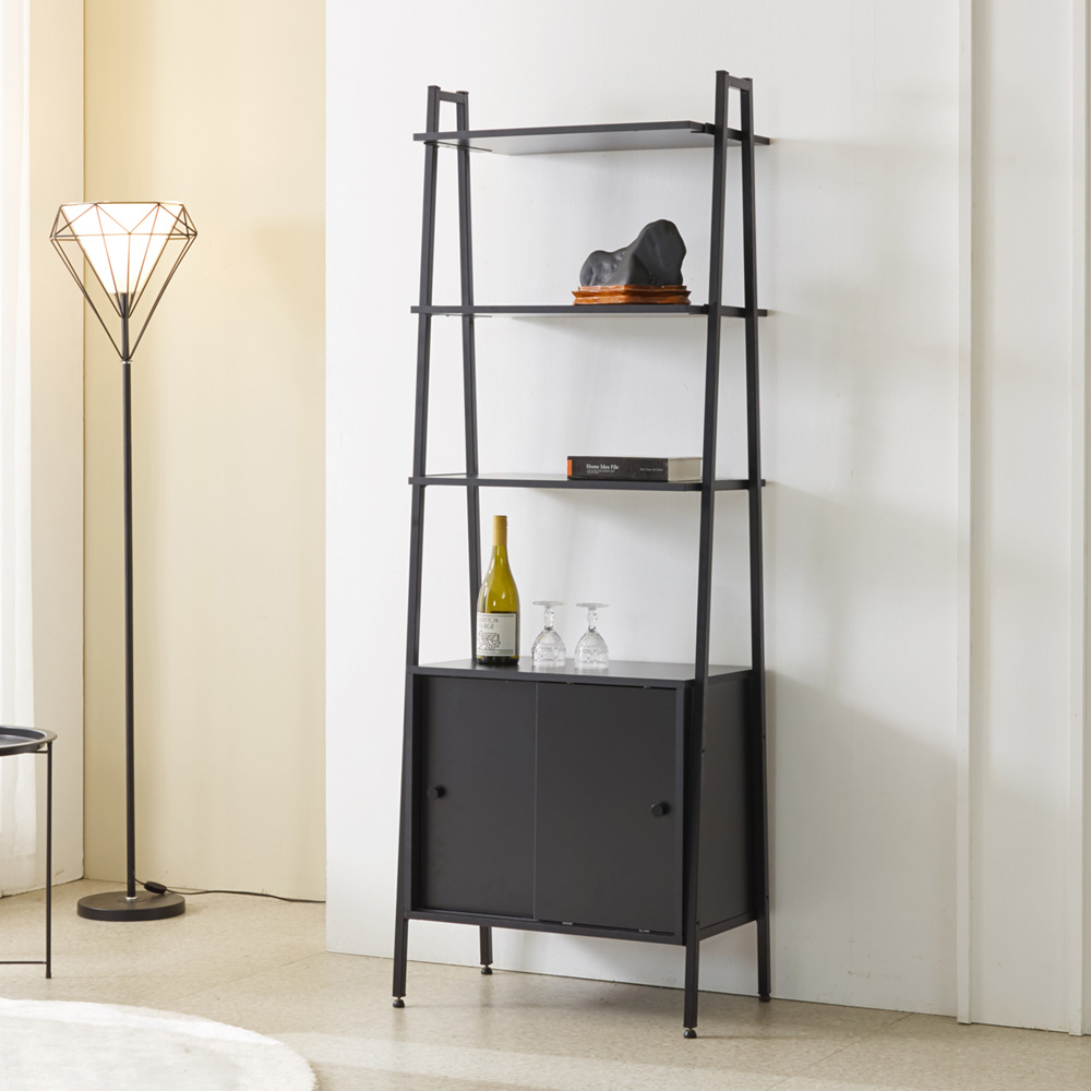 누크 슬라이드 다용도 거실 틈새 슬라이딩 수납선반장 650x385x1820mm, 6단, 블랙 - 상품 이미지