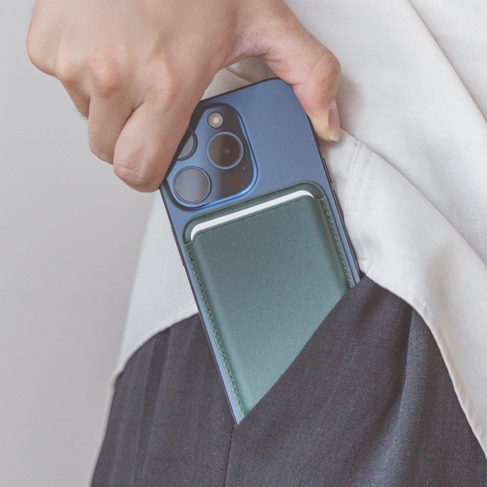 바라보고 맥폴리오 맥세이프 카드지갑 카드홀더 iPhone12 시리즈 이상 전 모델, 가죽, 블랙 이미지 6