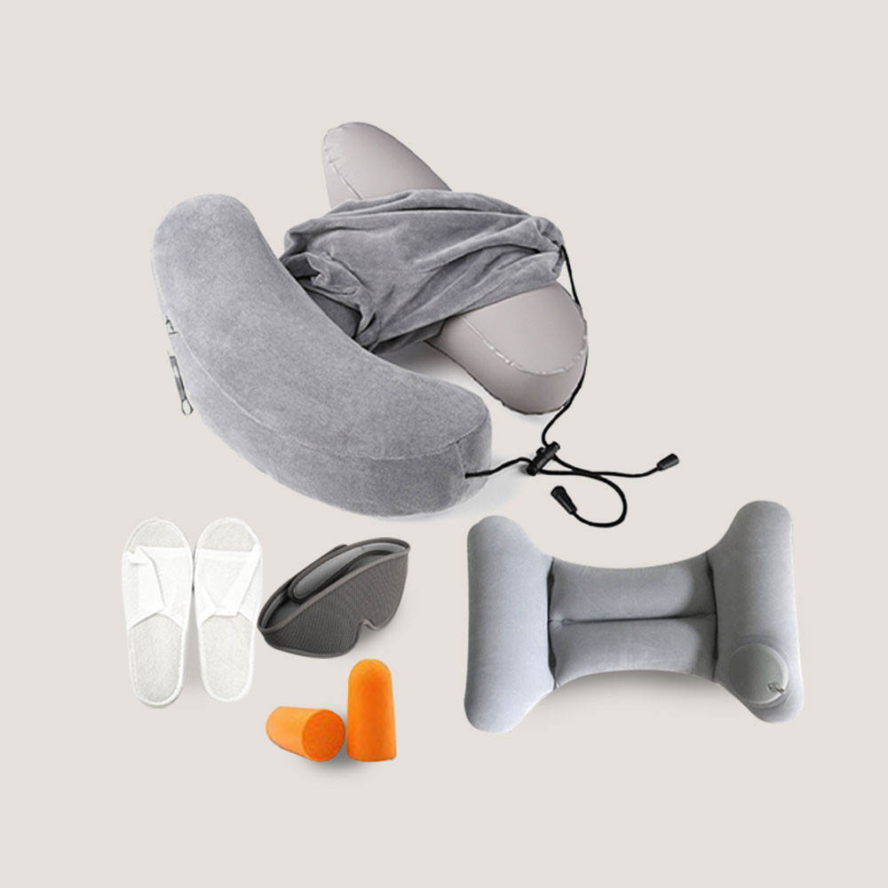 비행기 여행용 목베개 에어펌프 휴대용 H형 목쿠션 장거리 허리쿠션 기내용