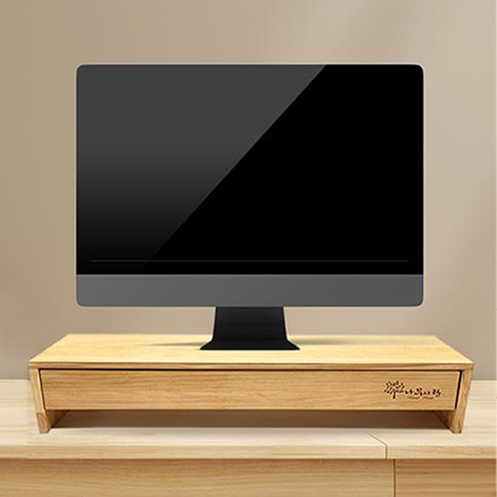 나무사랑 원목 우드 모니터 서랍 정리 받침대