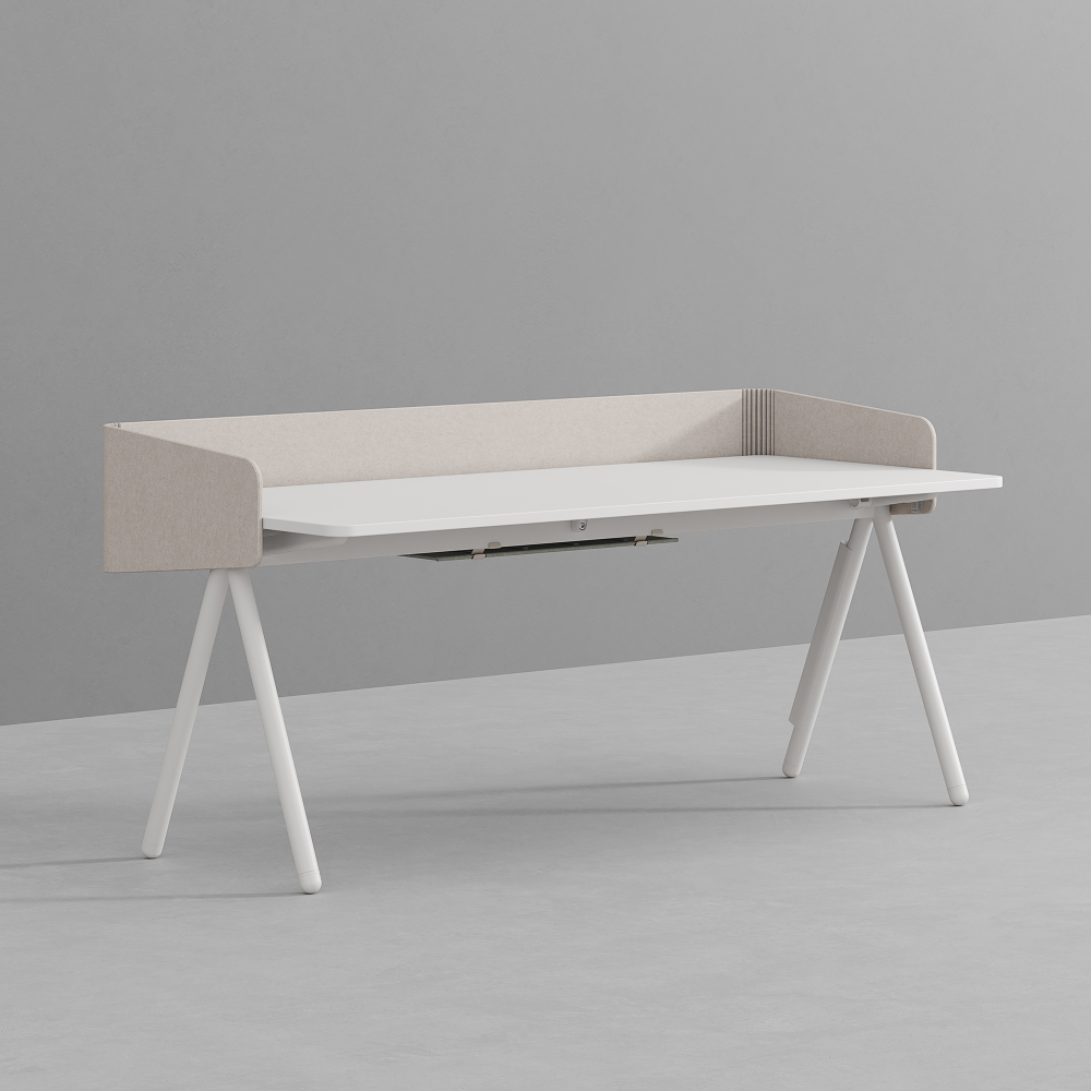 데스커 낮은 칸막이 독서실 책상 (멀티데스크 디바이더형) 1800x800mm, 화이트 - 상품 이미지