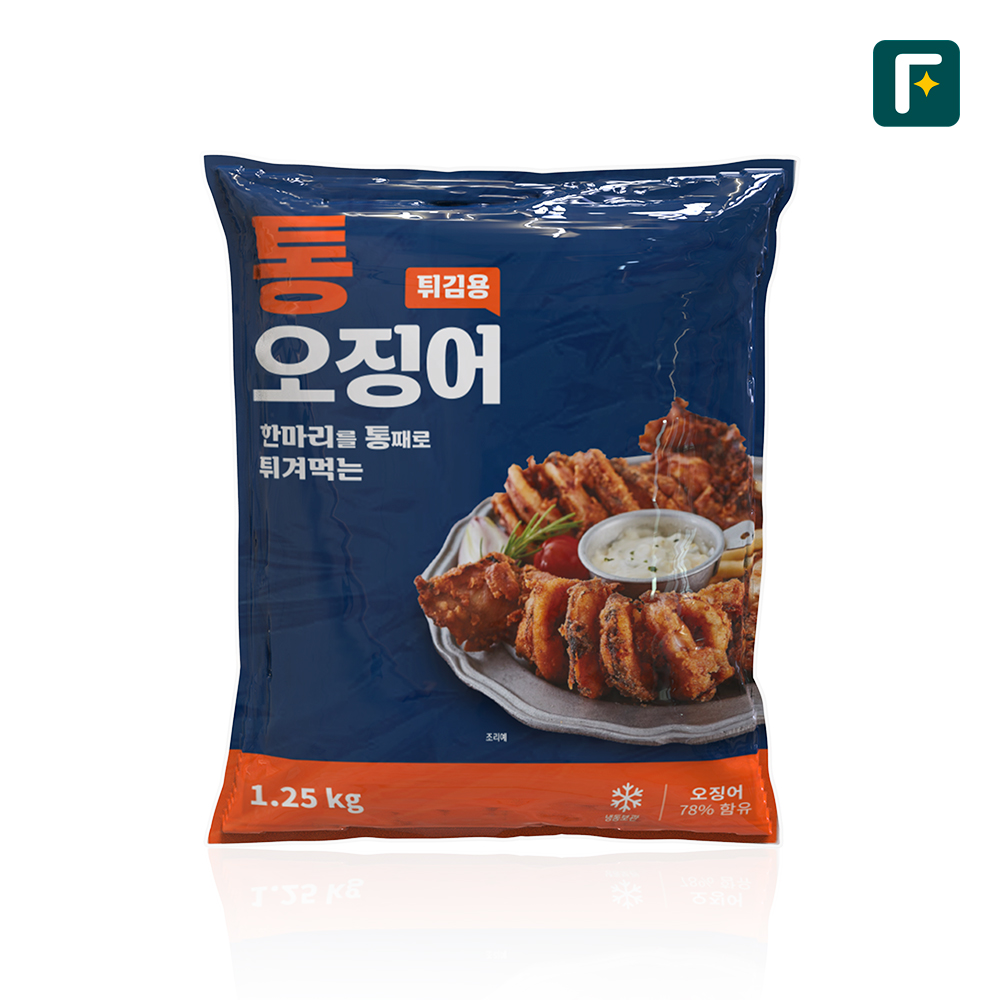펀쿡 튀김용 불꽃 통오징어 1.25kg 통 오징어 튀김 냉동 대용량 업소용 - 메인 이미지