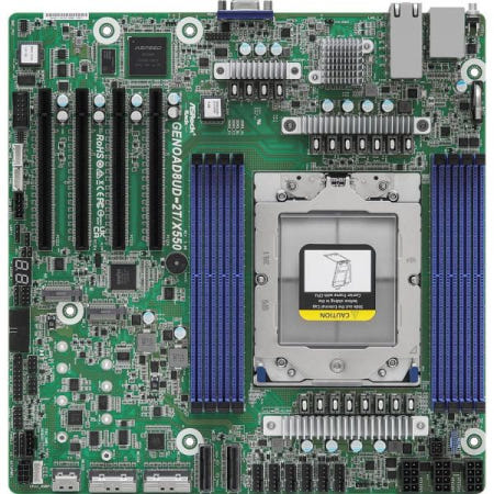 ASRock Rack [해외]GENOAD8UD-2T/X550 딥 마이크로-ATX 서버 마더보드 싱글 소켓 SP5(LGA 6096) AMD EPYC™ 9004 시리즈 프로세서 듀얼 10G LAN 2X M