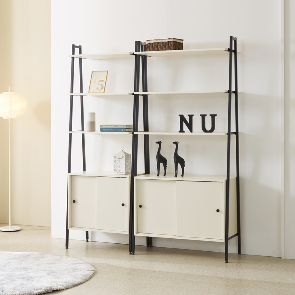 누크 슬라이드 다용도 거실 틈새 슬라이딩 수납선반장 850x385x1820mm, 6단, 화이트 - 상세 이미지 4