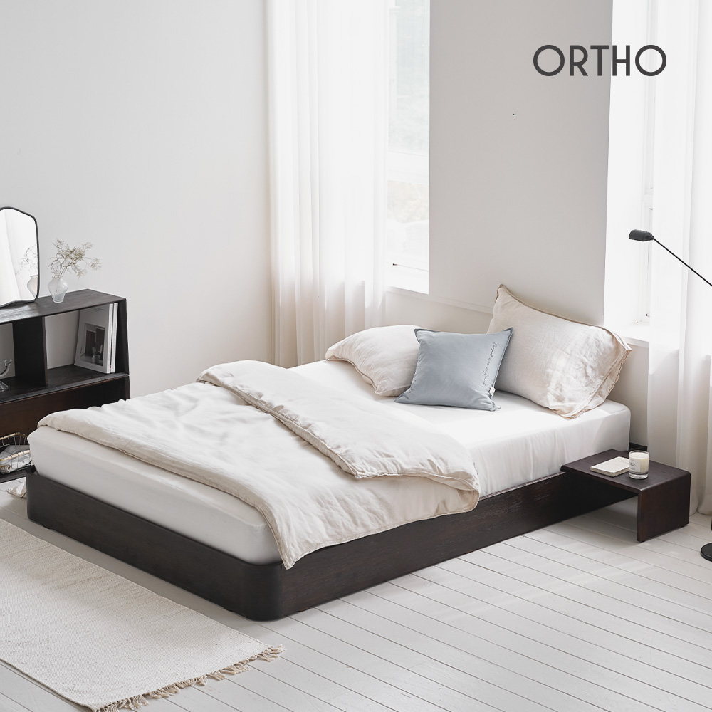 올쏘 우디 라운드 저상형 원목 침대 프레임 Q