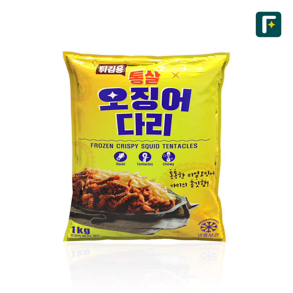 펀쿡 튀김용 통살 오징어다리 튀김 1kg 오징어 튀김 가라아게 대용량 업소용 에어프라이어 - 메인 이미지