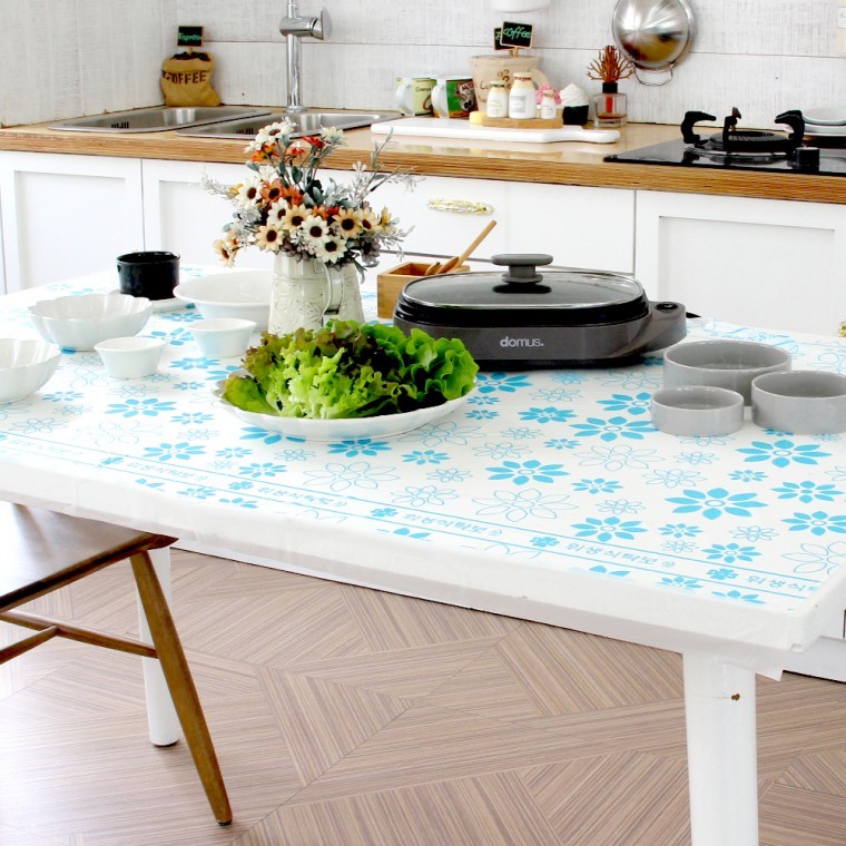 식탁보 칼라 50매방수 식탁비닐 커버 일회용 비닐 식당 테이블보 탁자보 행사 원형 사각 투명 업소용