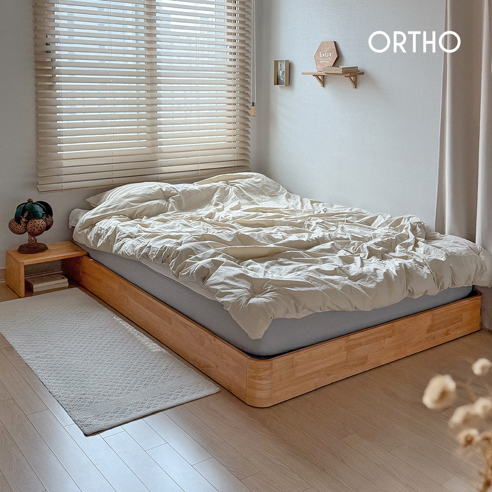 올쏘 우디 라운드 저상형 원목 침대 프레임 SS