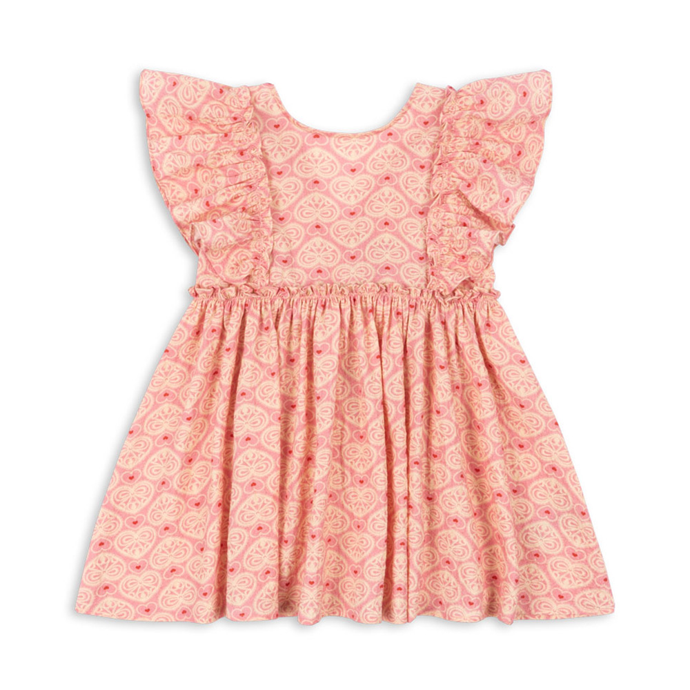 콩제슬래드 키즈 아바 보우 백 V컷 리본 드레스 KS102444 LACY PINK - 메인 이미지