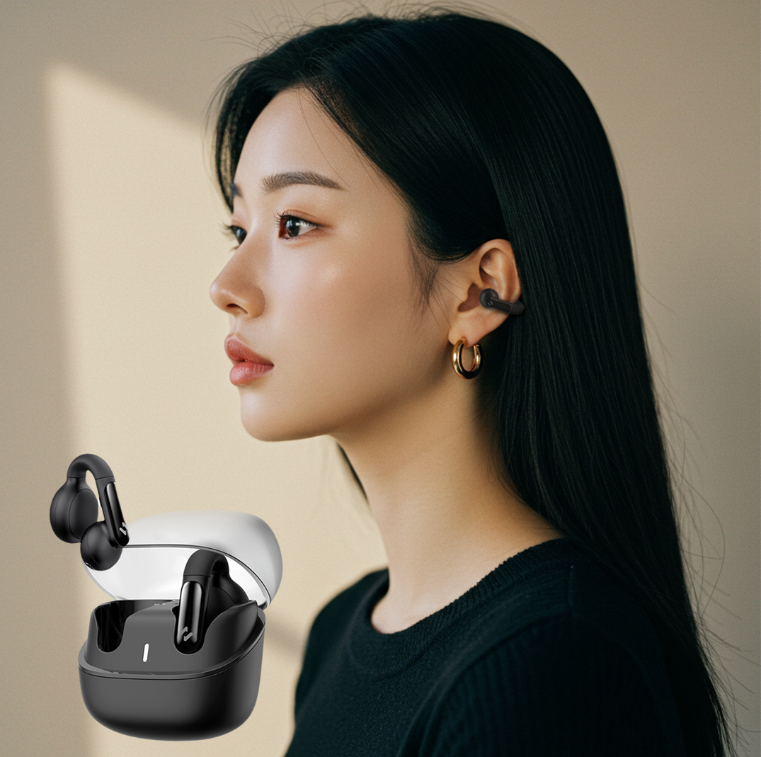 HAVIT 클립 버즈 오픈형 블루투스 이어폰 귀걸이형 귀찌형 골전도 러닝 등산 무선이어폰