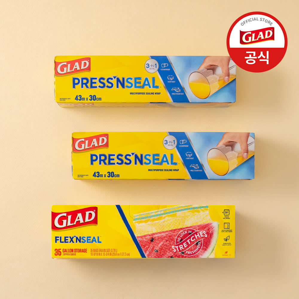 [10% 슈퍼적립] 글래드 이정현 매직랩 점보 2개+늘어나는 매직백 냉장 대형 (35매) 1개 주방랩 비닐랩 비닐팩 지퍼백 2026년 달력포함