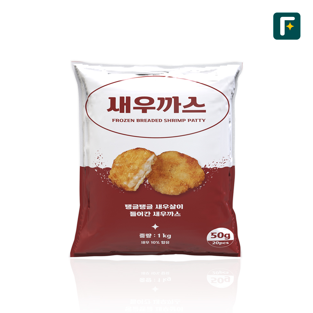 펀쿡 새우까스 1kg (50g X 20미) 새우 튀김 대용량 업소용