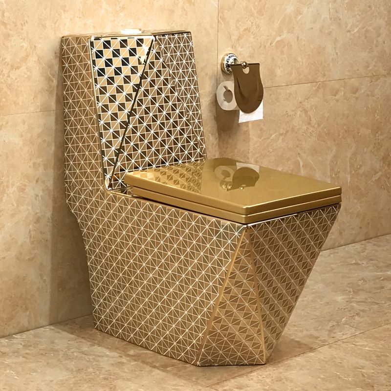 금색 고급 양변기 식당 대형 카페 인테리어 럭셔리 변기 골드 675x340x820mm - 메인 이미지