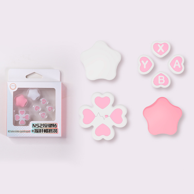 닌텐도 스위치2 조이콘그립 스틱 버튼커버 하트팝 - 상세 이미지 2