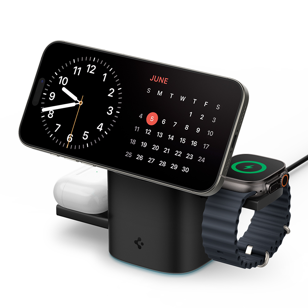 슈피겐 qi2 15W 3in1 맥세이프 고속 무선 충전기 거치대 EF223MS