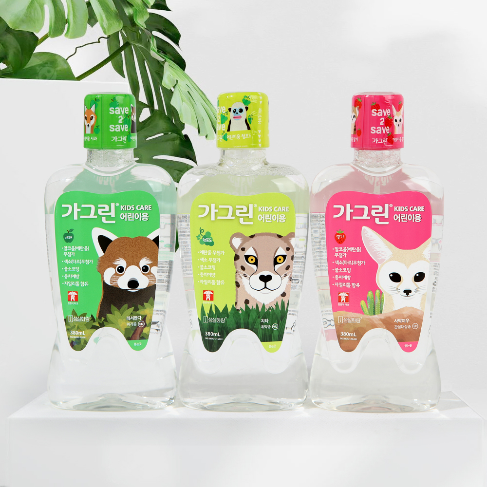 가그린 어린이 사과맛 380ml 불소 충치예방 자일리톨 함유 - 상세 이미지 4