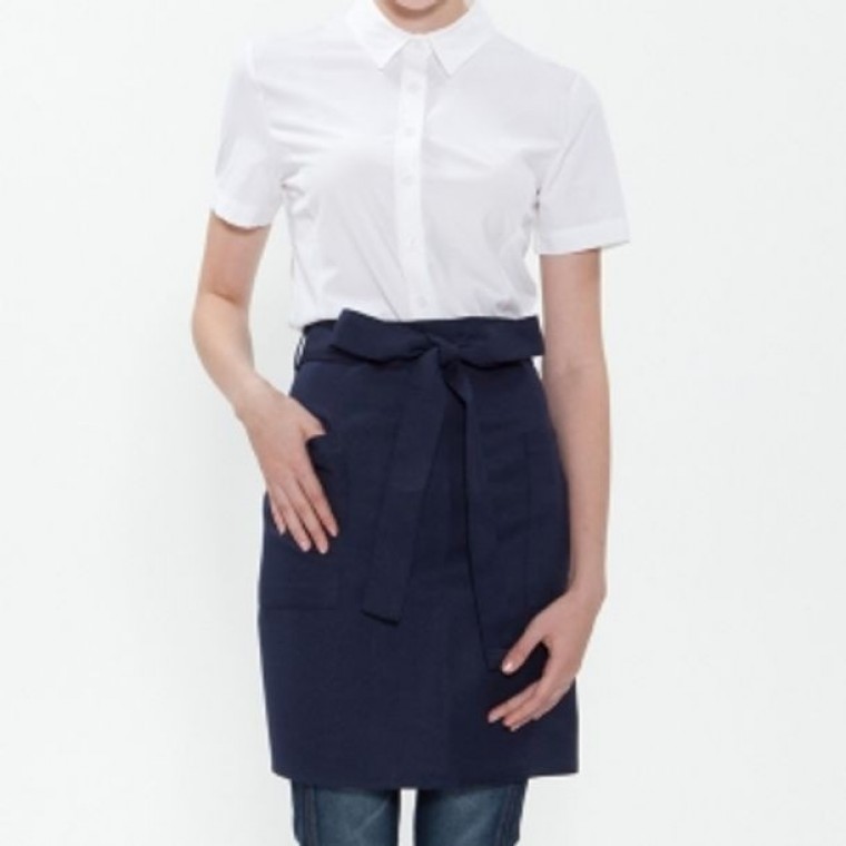 허리형 숏 엉덩이덮개 앞치마 네이비 요리 주방 공방