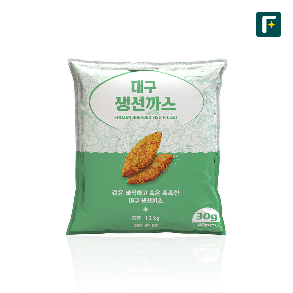 펀쿡 대구 순살 생선까스 1.2kg (30g X 40미) 흰살생선 생선 튀김