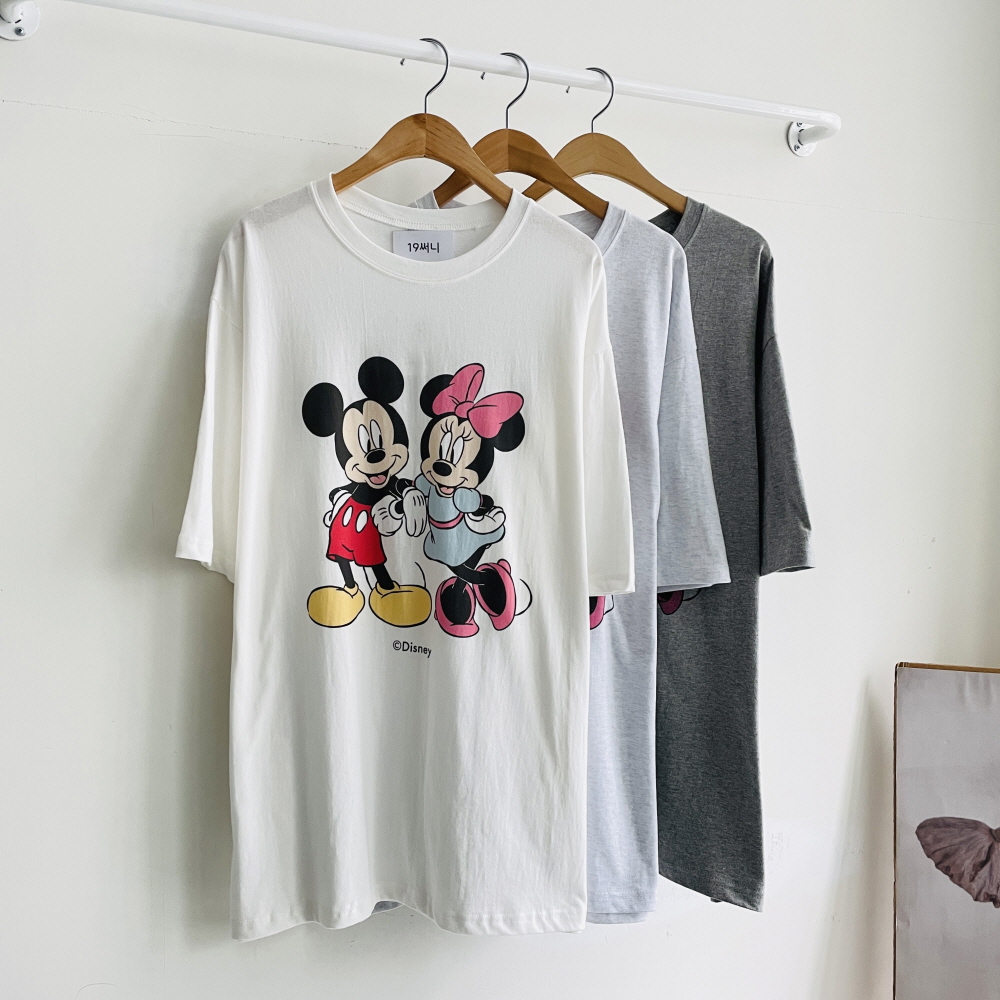 미키마우스티셔츠 디즈니티셔츠 캐릭터반팔티 여성박스티