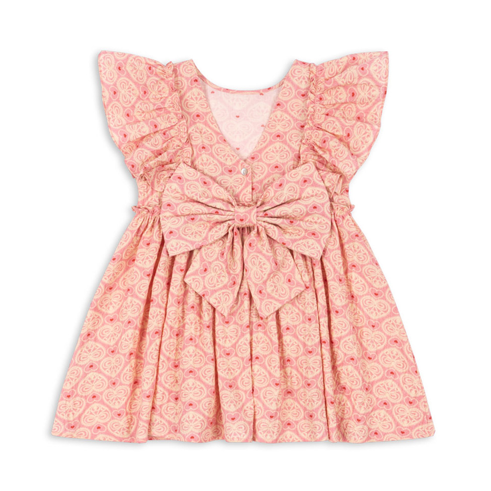 콩제슬래드 키즈 아바 보우 백 V컷 리본 드레스 KS102444 LACY PINK - 상세 이미지 2