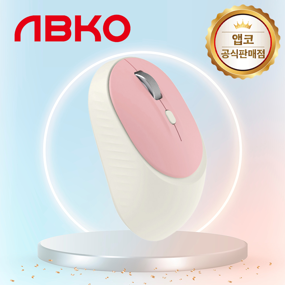 앱코 MELLO 멀티 페어링 무소음 무선 마우스 파스텔핑크 - 메인 이미지