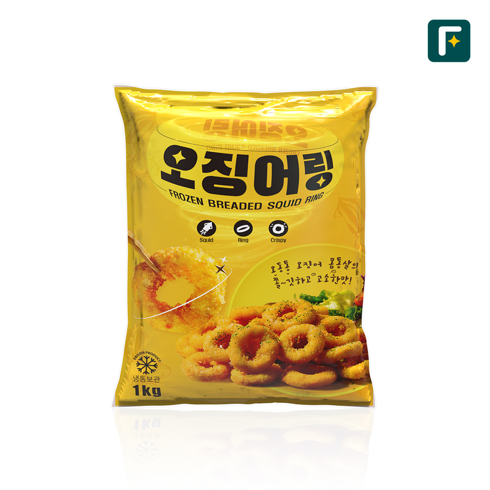 펀쿡 튀김용 오징어링 1kg 통살 오징어 튀김 맥주집 분식집 업소용 식자재 - 메인 이미지