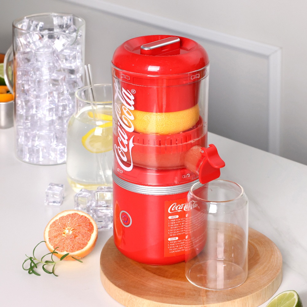 코카콜라 자동 착즙기 주서기 오렌지 레몬 즙짜는기계 스퀴저 무선