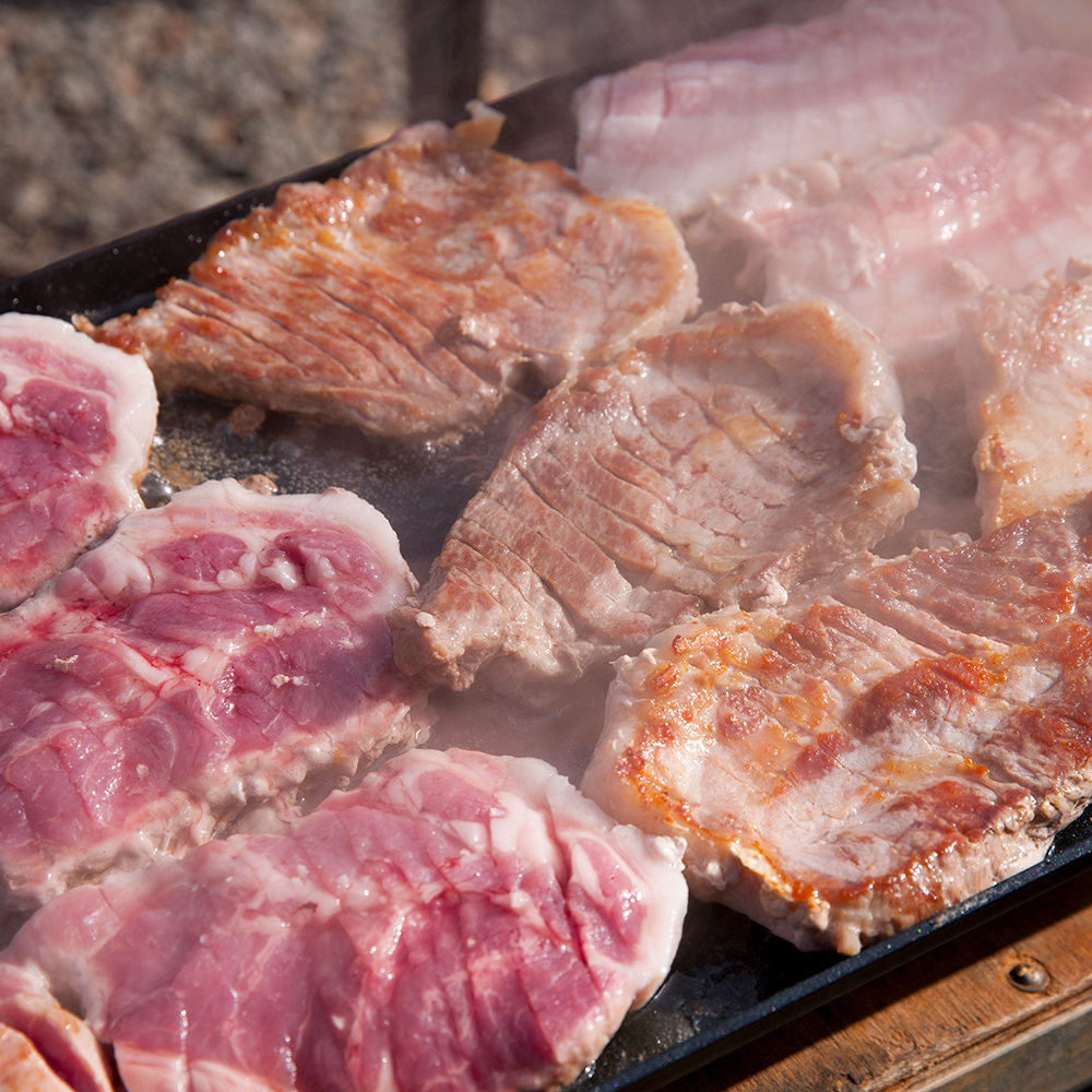 부드러운 한돈 목살 구이용 맛있는 돼지 고기 캠핑 바베큐 가정용 냉장, 300g, 3개