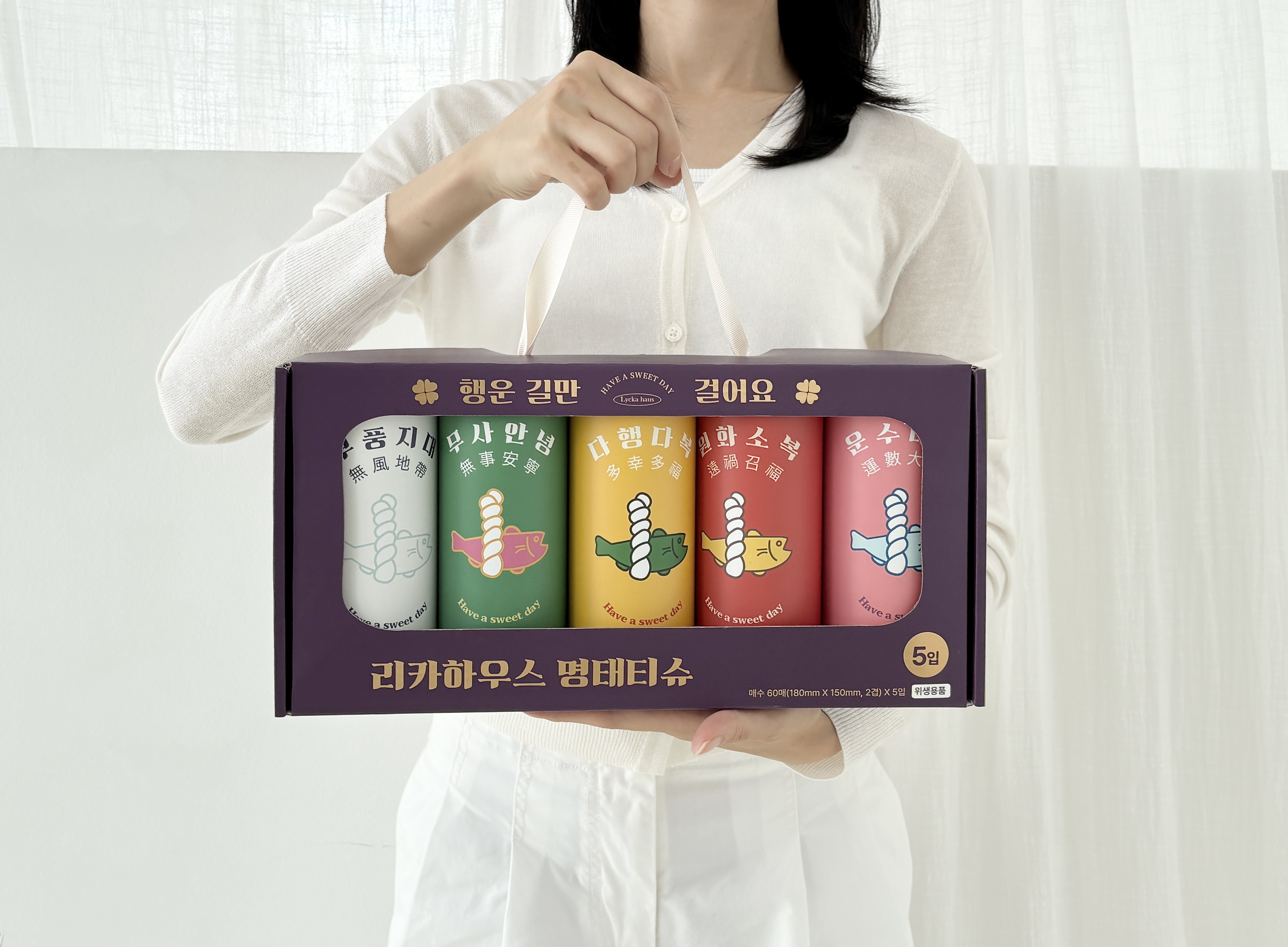 신혼부부 집들이선물 이사선물 개업 친구 집 방문 차량용 명태티슈 선물 300매, 1개