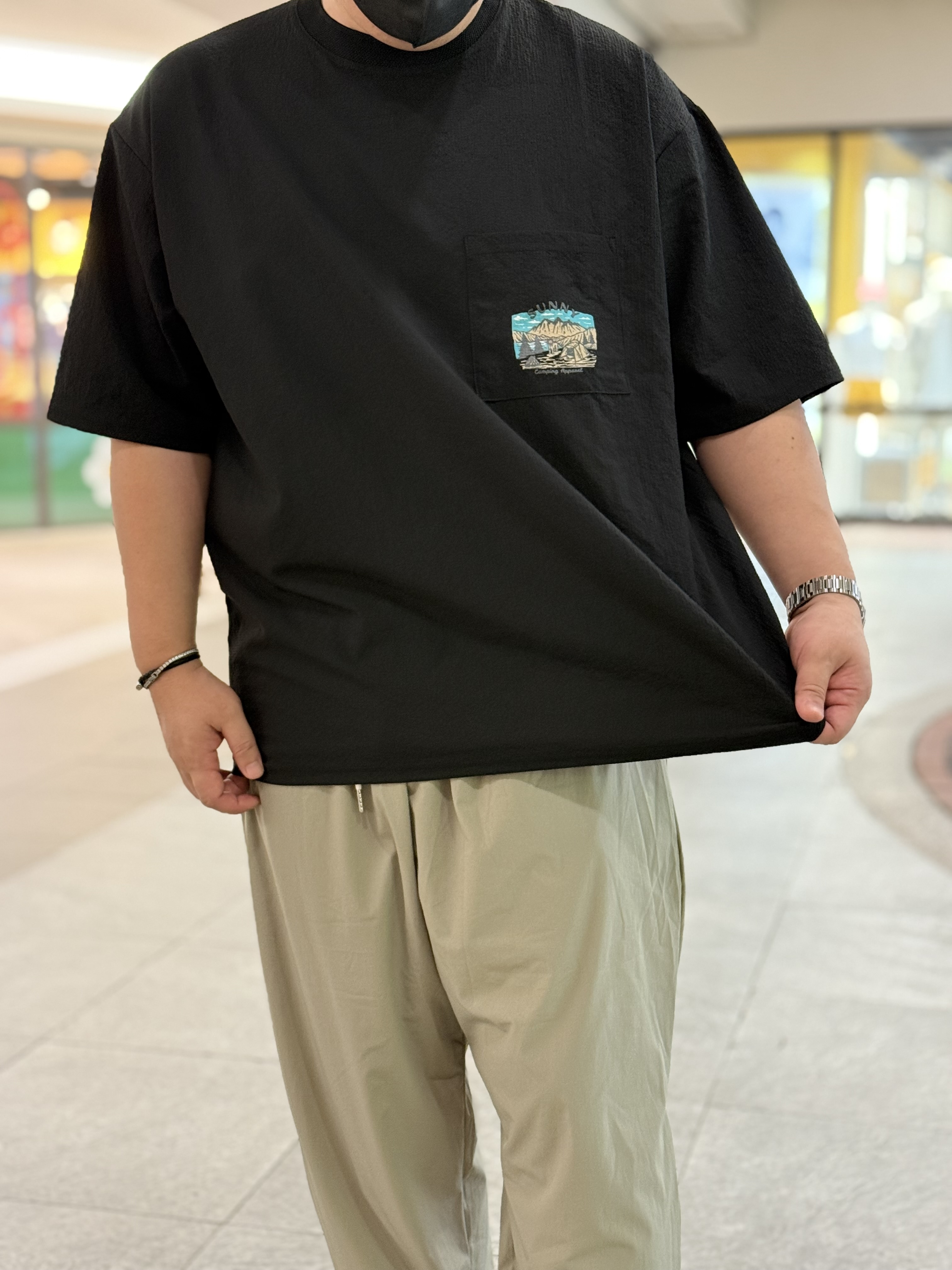 남자 빅사이즈 시어서커 여름 시원한 쿨 반팔 오버핏 4XL 2컬러 티셔츠