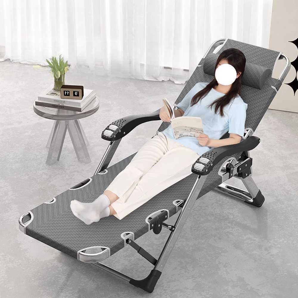 접이식 낮잠 의자 리클라이너 안락 점심 간이 침대 그레이 - 상세 이미지 4