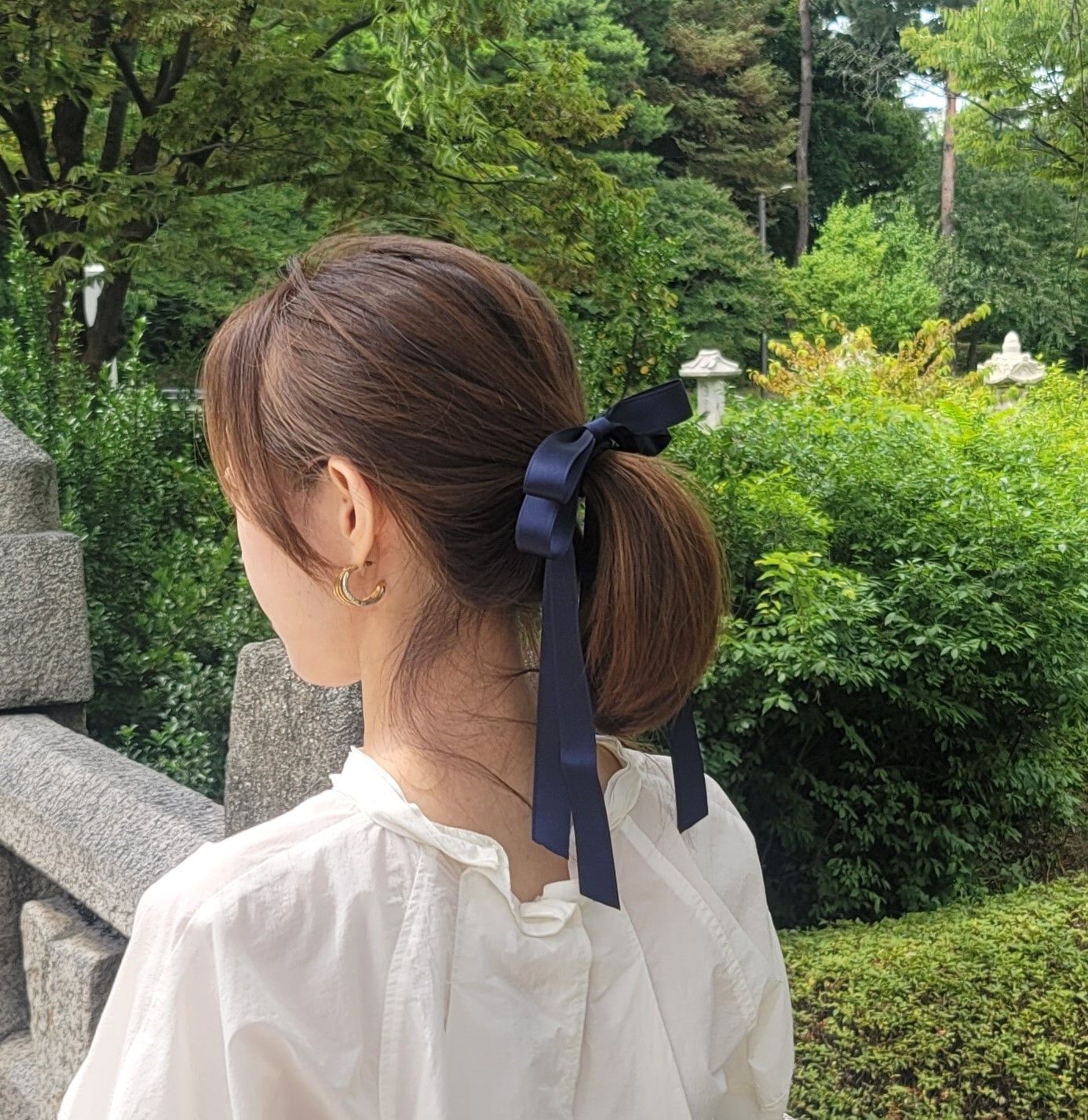루시스 고급 리본 올림머리 헤어 머리끈 - 상세 이미지 3