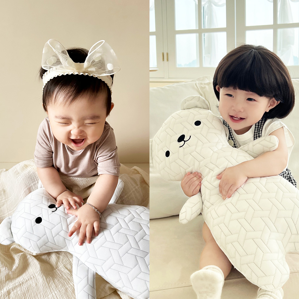 디망디 쿨쿨베어 아기 듀라론 냉감 바디필로우 유아 애착 곰인형 시원한여름베개