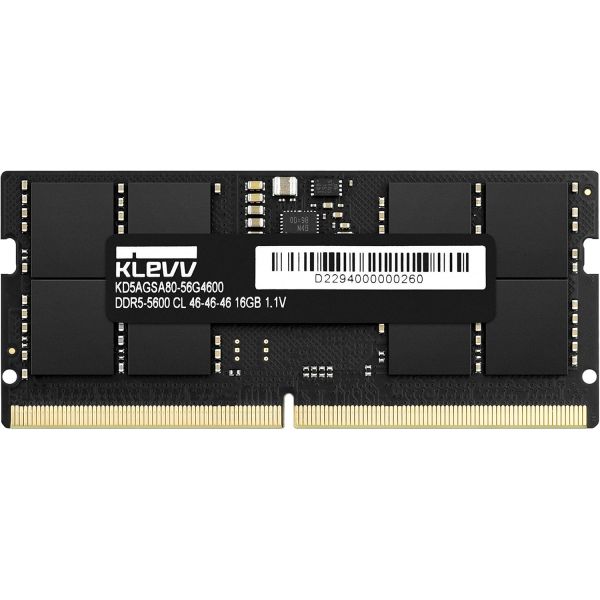 メモリー KLEVV DDR5-5600 64GB (32GB x 2) KLEVV DDR5 64GB (2x32GB) 5600MHz CL46 SODIMM SK Hynix A-Die