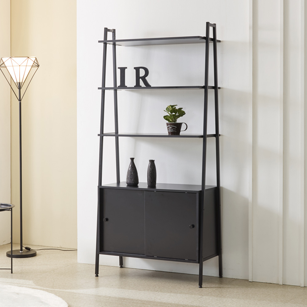 누크 슬라이드 다용도 거실 틈새 슬라이딩 수납선반장 850x385x1820mm, 6단, 블랙 - 상품 이미지