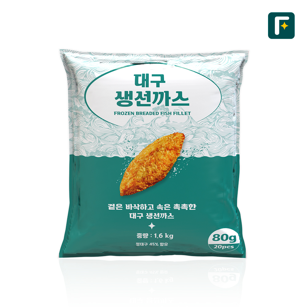 펀쿡 대구 순살 생선까스 1.6kg (80g X 20미) 흰살생선 생선 튀김