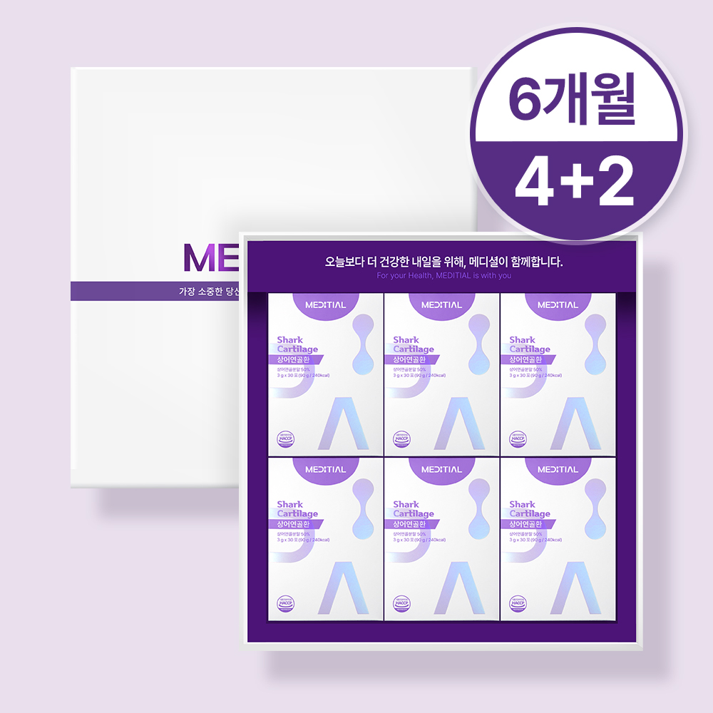 메디셜 바이오닉 저분자 호주산 상어연골환 나노카틸 배합 관절 30포, 6개