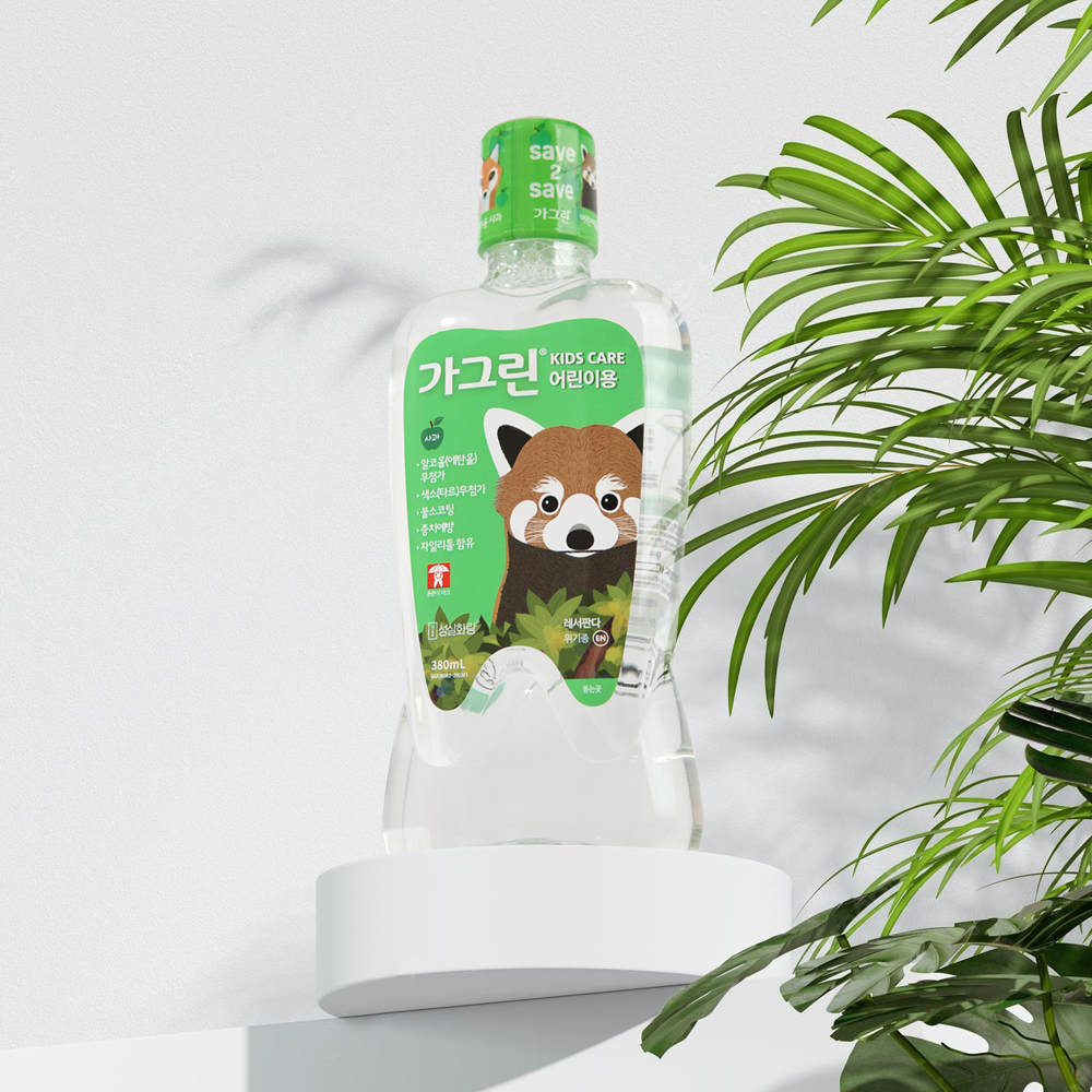 가그린 어린이 사과맛 380ml 불소 충치예방 자일리톨 함유 - 상품 이미지