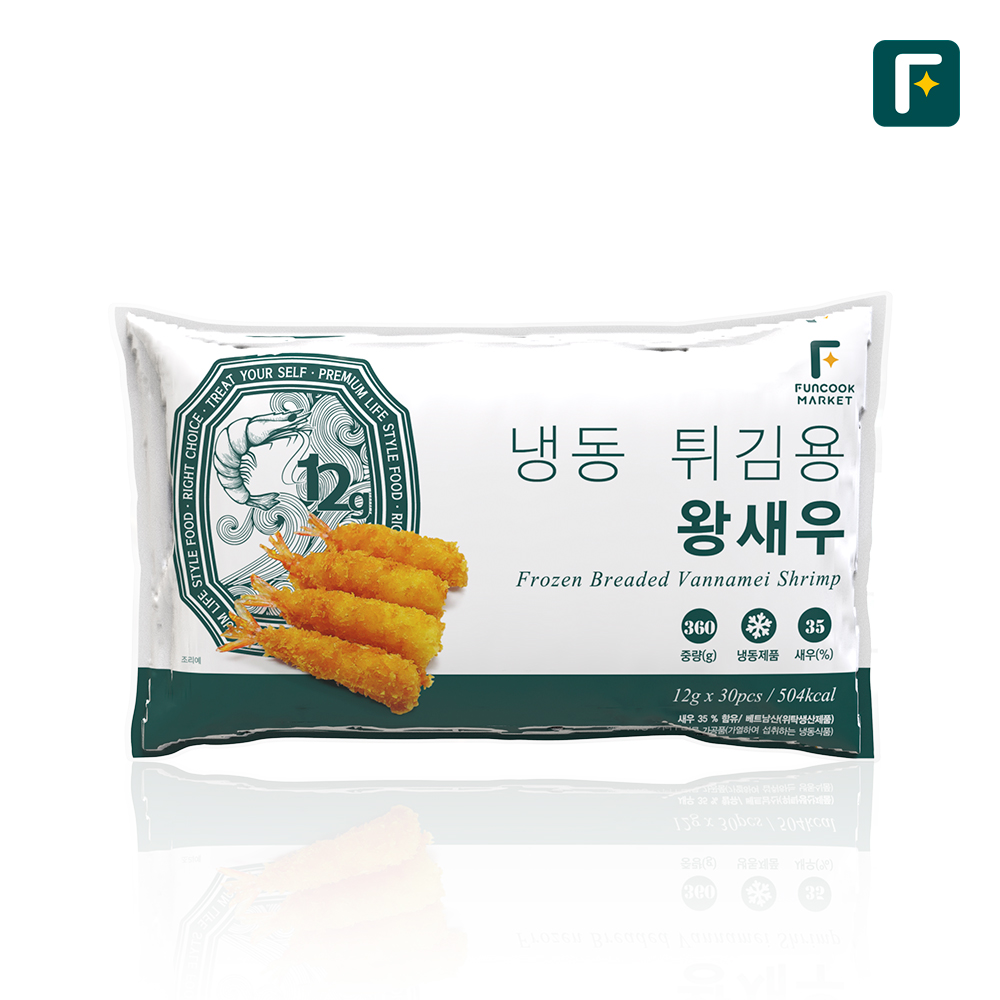 펀쿡 냉동 튀김용 왕새우 360g (12g X 30미) 빵가루 왕 새우튀김