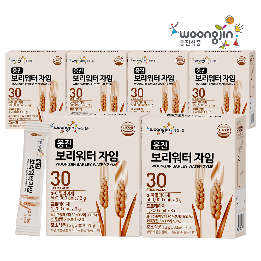 웅진 보리워터 자임 보리차 마시는 효소 30개입, 6개