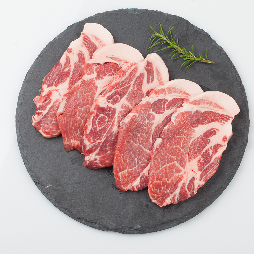 부드러운 한돈 목살 구이용 맛있는 돼지 고기 캠핑 바베큐 가정용 냉장, 300g, 3개