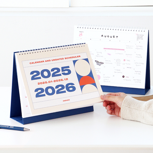 2년달력 기본 심플 탁상 캘린더 2025 2026 - 상세 이미지 3