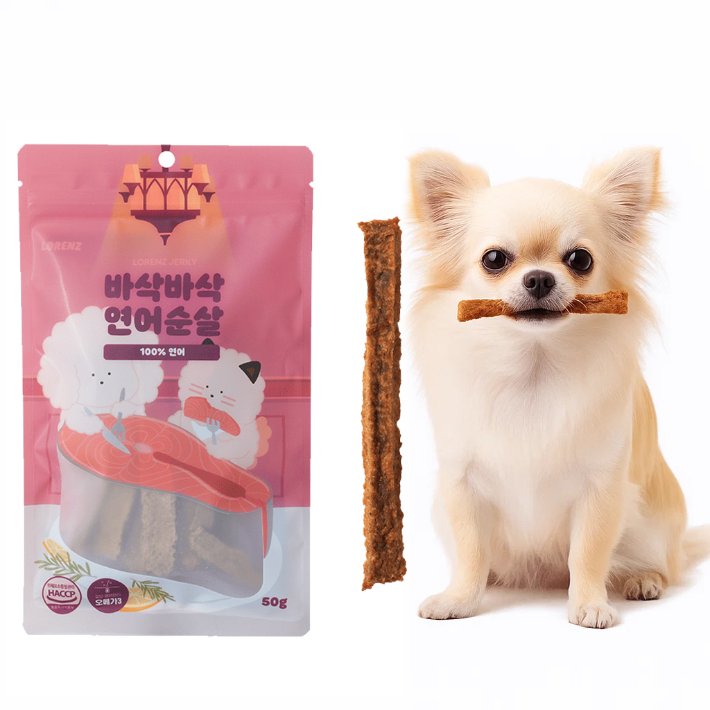 [로렌츠]바삭바삭 연어순살 50g 애견 강아지 국내산 100% - 상품 이미지