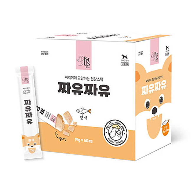 펫어스 강아지츄르 강아지스프 짜먹는간식 대용량 연어, 15g, 60개 - 메인 이미지