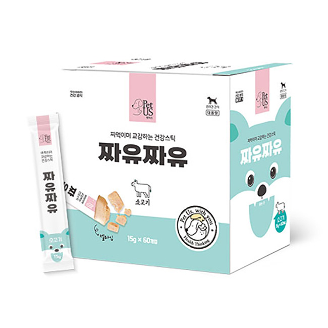 펫어스 강아지츄르 강아지스프 짜먹는간식 대용량 소고기, 15g, 60개 - 메인 이미지