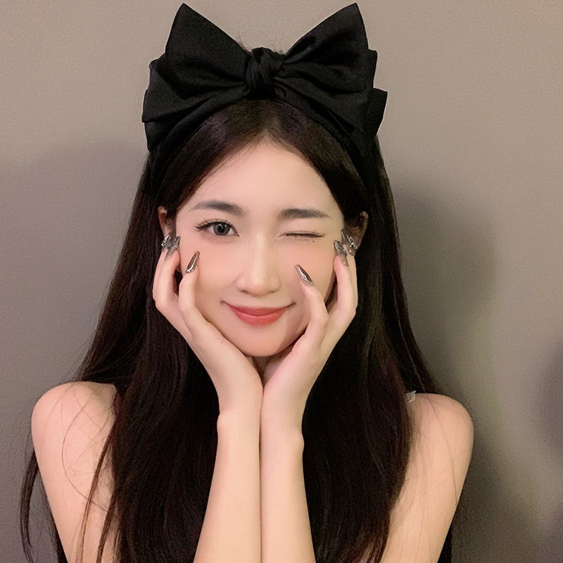 [얼굴소멸템] 애니윙 귀안아픈 왕리본 헤어밴드 사계절 러블리 머리띠 이미지 7
