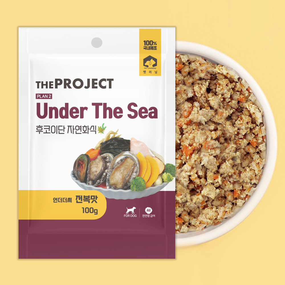 펫러닝 국내산 언더더씨 자연화식 수제 영양식 사료 전복, 100g, 1개