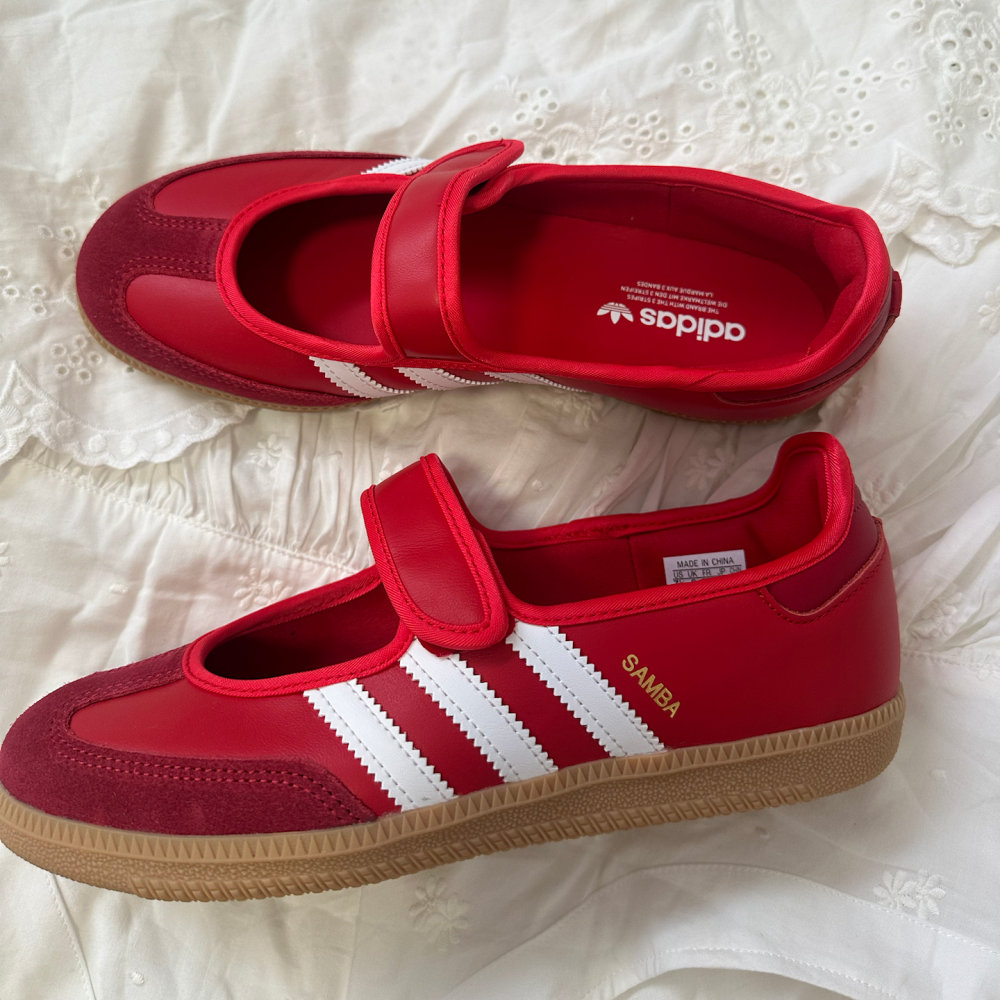아디다스 삼바 메리제인 베러 스칼렛 레드